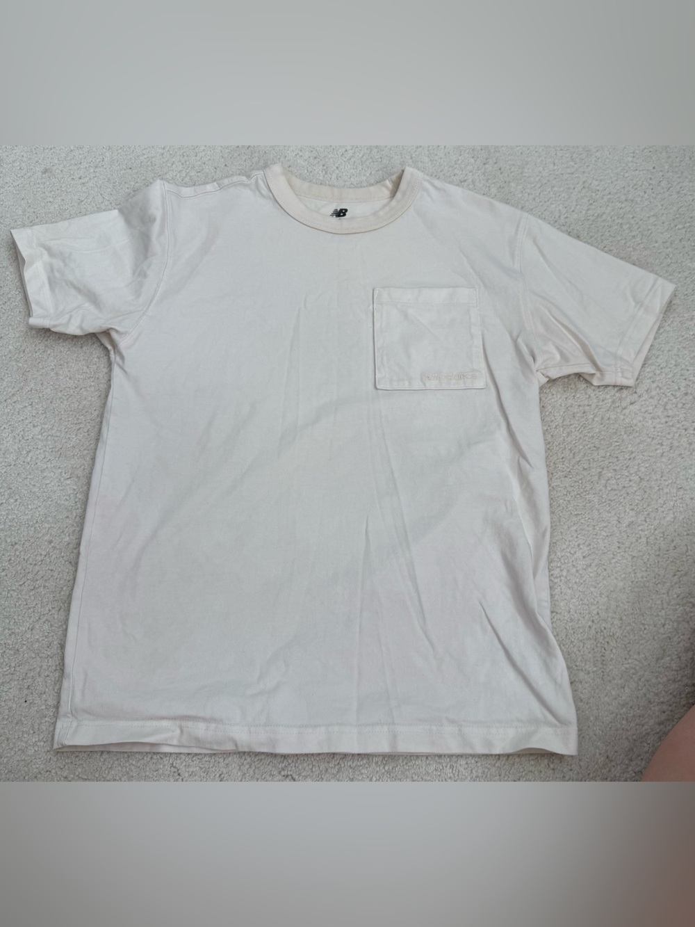 New Balance Men's Light Cream Pocket Short Sleeve Tee